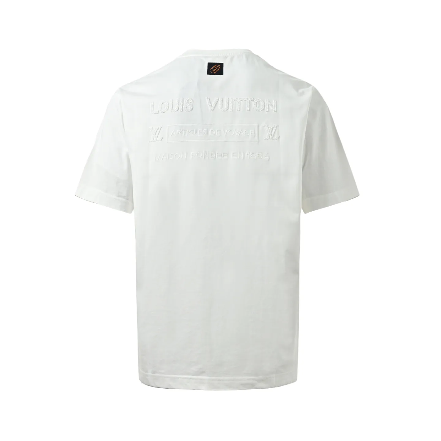Louis Vuitton/Louis Vuitton short sleeves with small logo on the chest and letter embroidery on the back